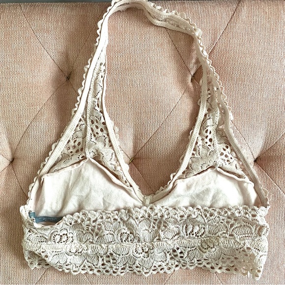 Aerie Dusty Pink Lace Halter Bralette - Picture 3 of 5